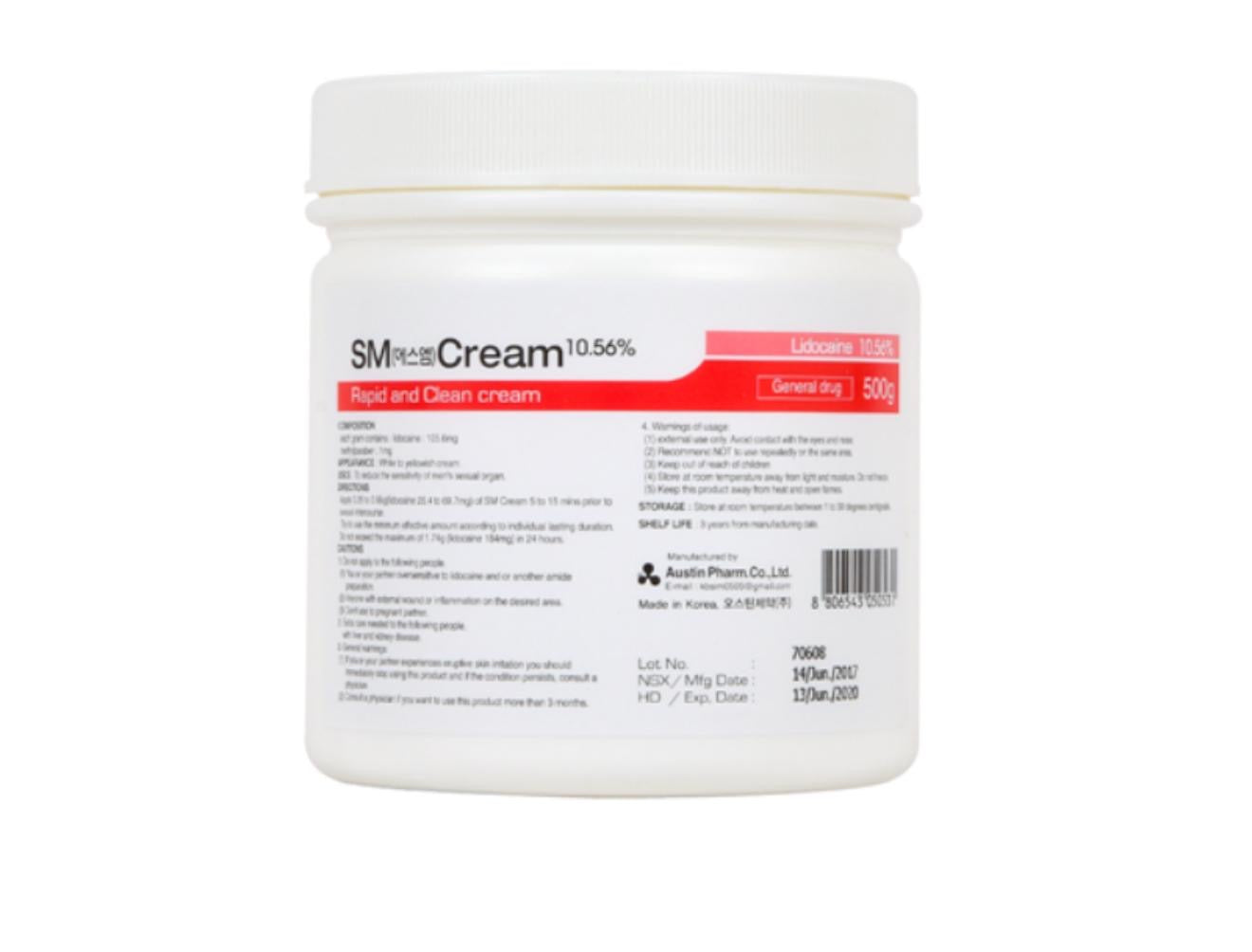SM Lido Cream 10.56% - 500g-Fast-Acting Topical Anesthetic for Pain Relief